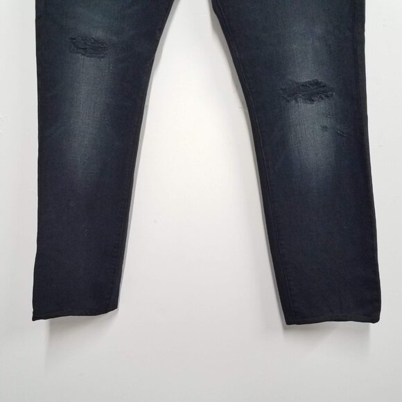 7 For All Mankind Jeans Black Mens 33 Paxtyn Distressed Denim AT139621AP - Picture 3 of 12
